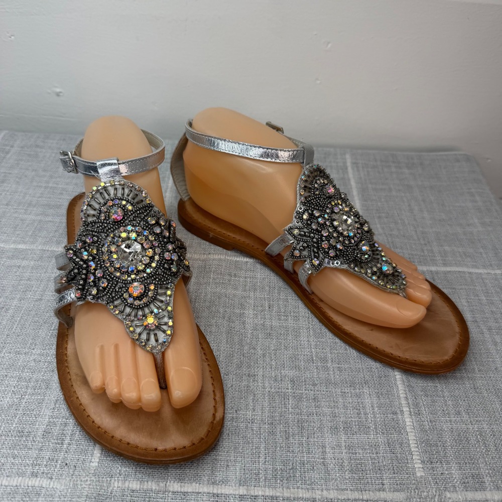 Naughty Monkey Women's 8.5 High‎ Society Dress Sandal Rhinestone Sparkles